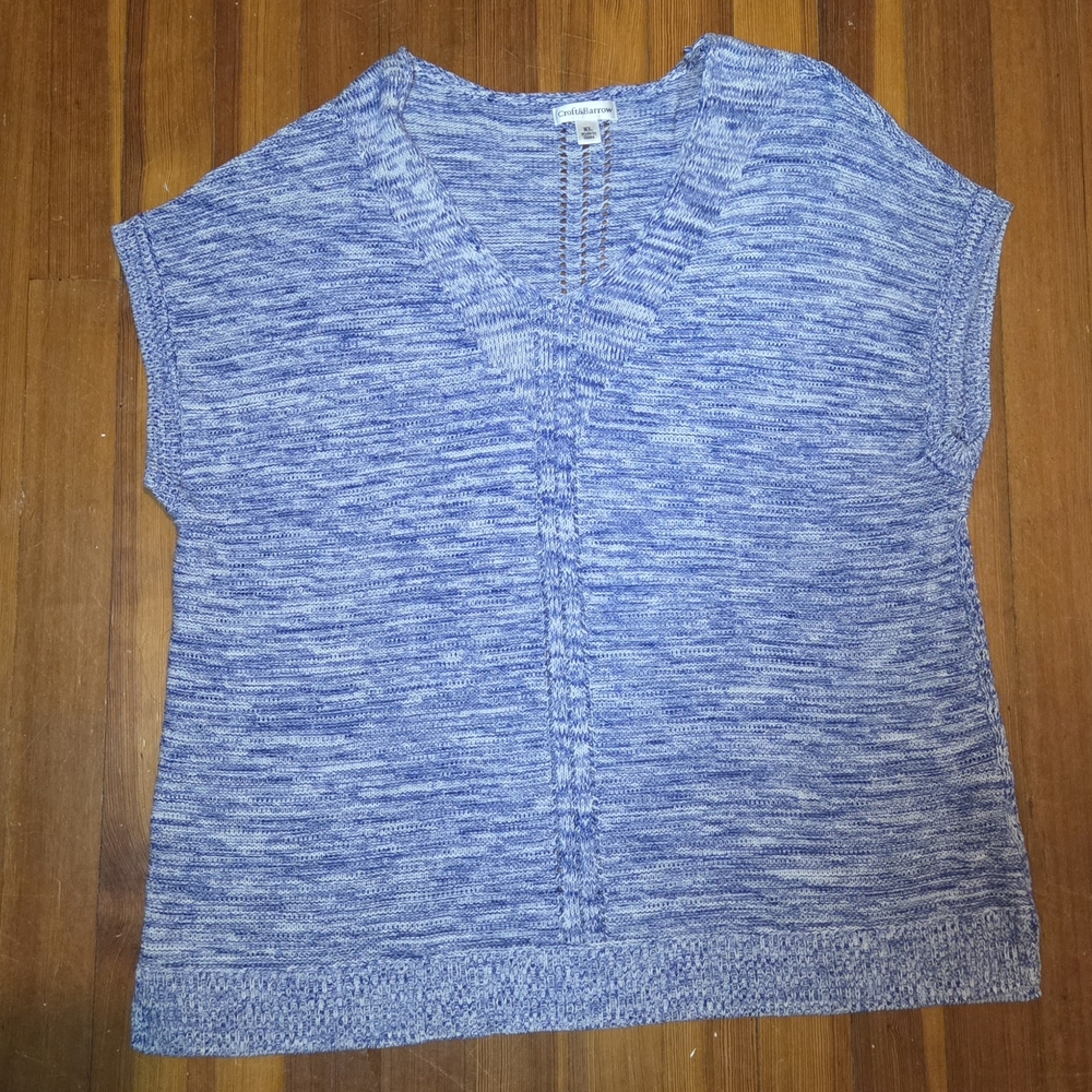 Croft & Barrow Blue and White Knit Sweater